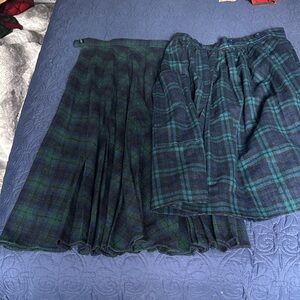 Plaid Green and Blue Women's Skirt